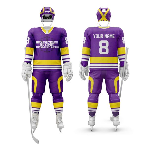 Hockey pattern ice hockey suit - Purple